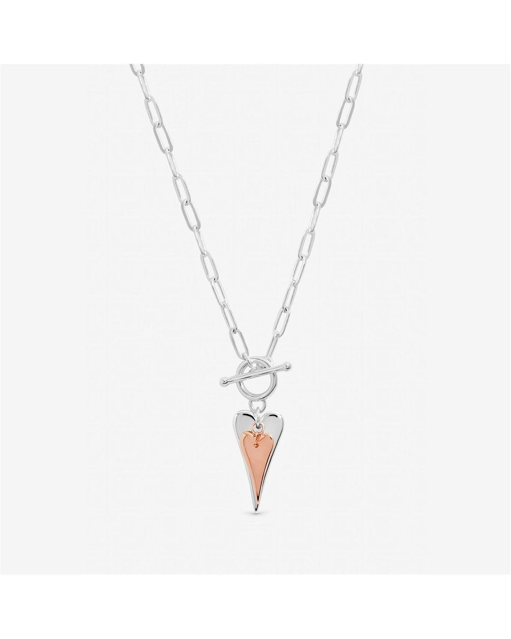 Inicio Metallic Sterling Plated Heart Necklace