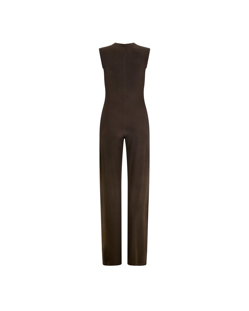 Norma Kamali Brown Sleeveless Jumpsuit