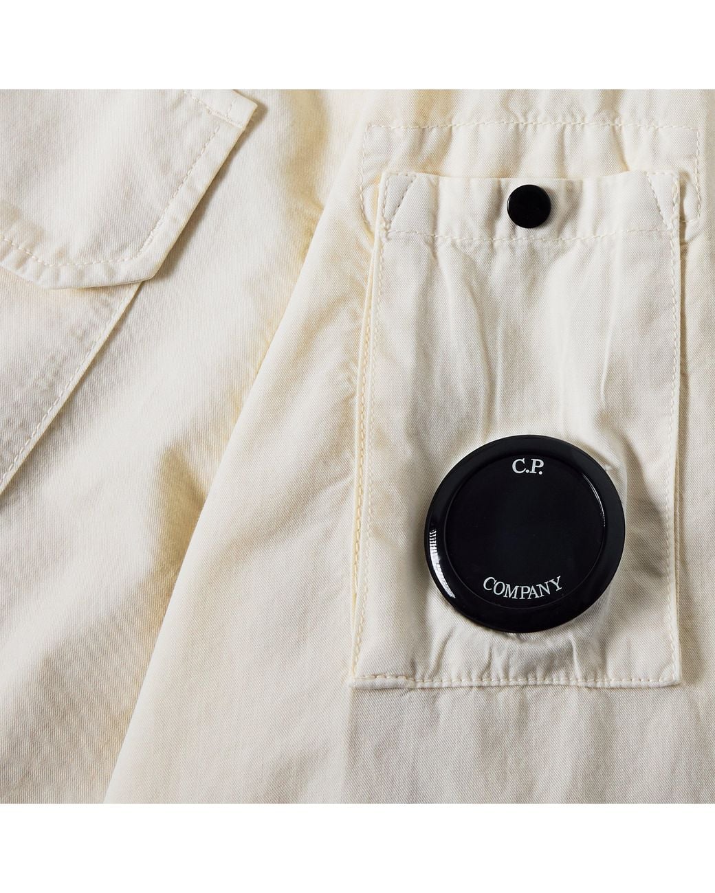 C P Company White Gabard Overshirt for men
