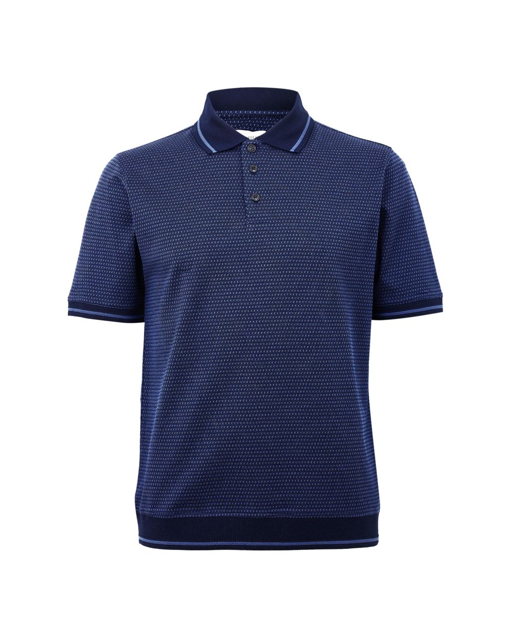 Pal Zileri Blue Pattern Short Sleeve Polo Shirt for men