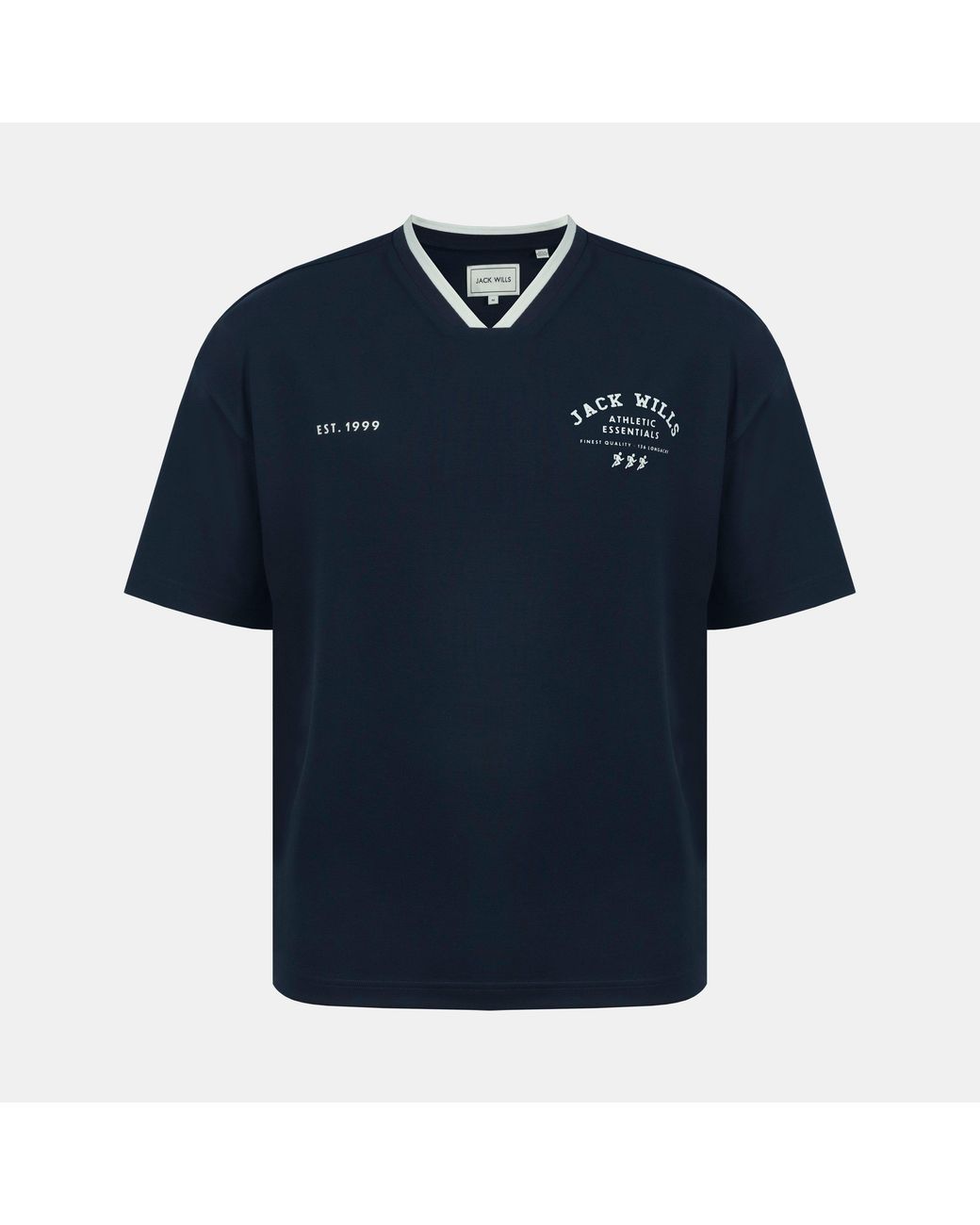 Jack Wills Blue V-Neck Short Sleeve Oversized T-Shirt for men