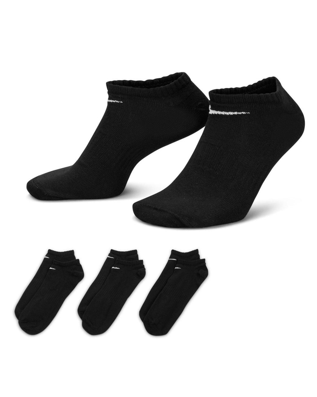 Nike Black 3 Pack No Show Socks for men