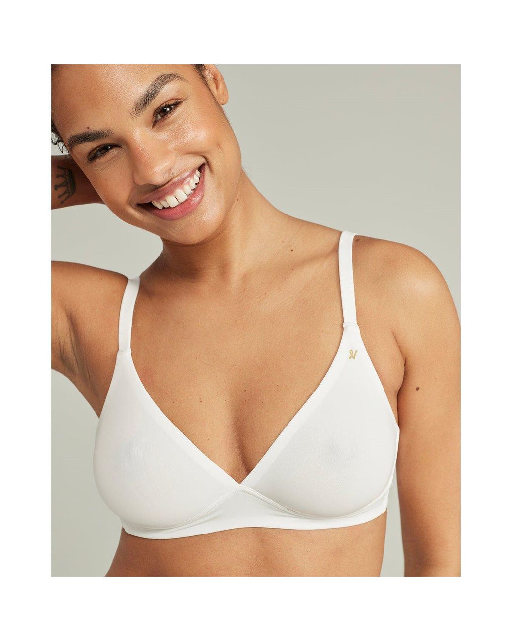 Nudea White The Easy Does It Bralette Second Skin Stretch