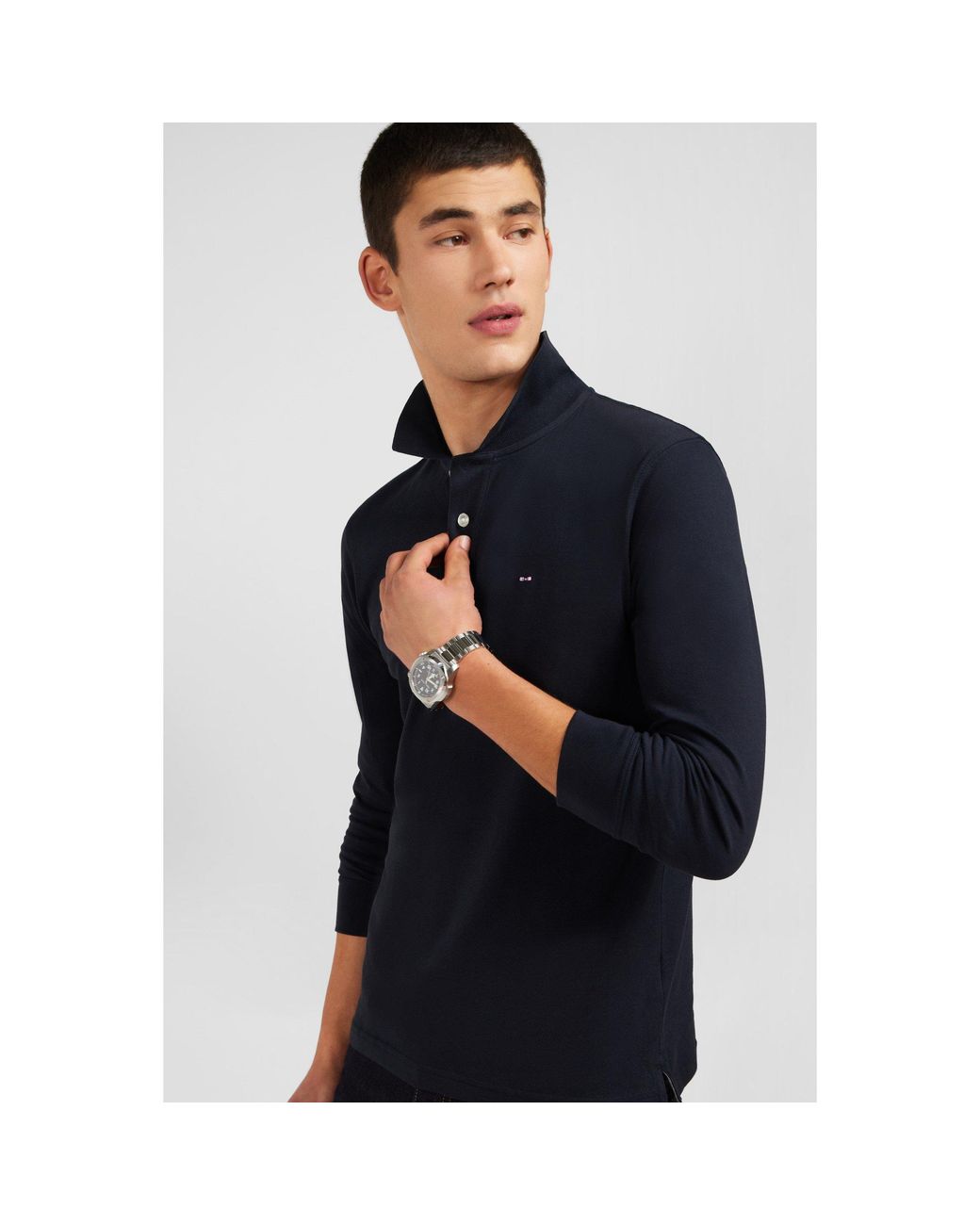 Eden Park Blue Cotton Polo With Contrasting Neck for men