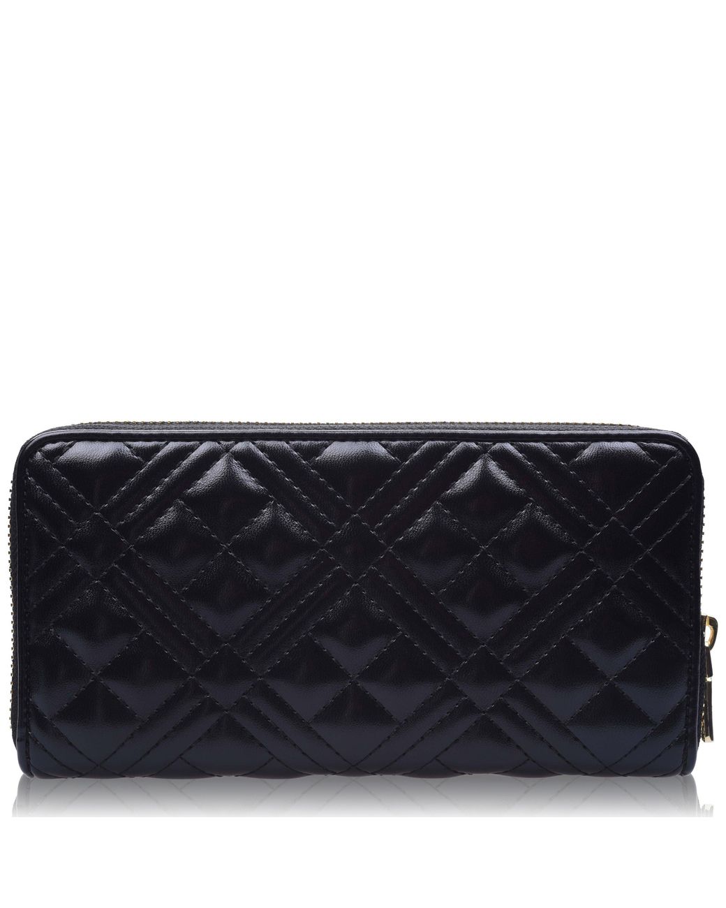 Love Moschino Blue Quilted Logo Zipped Purse