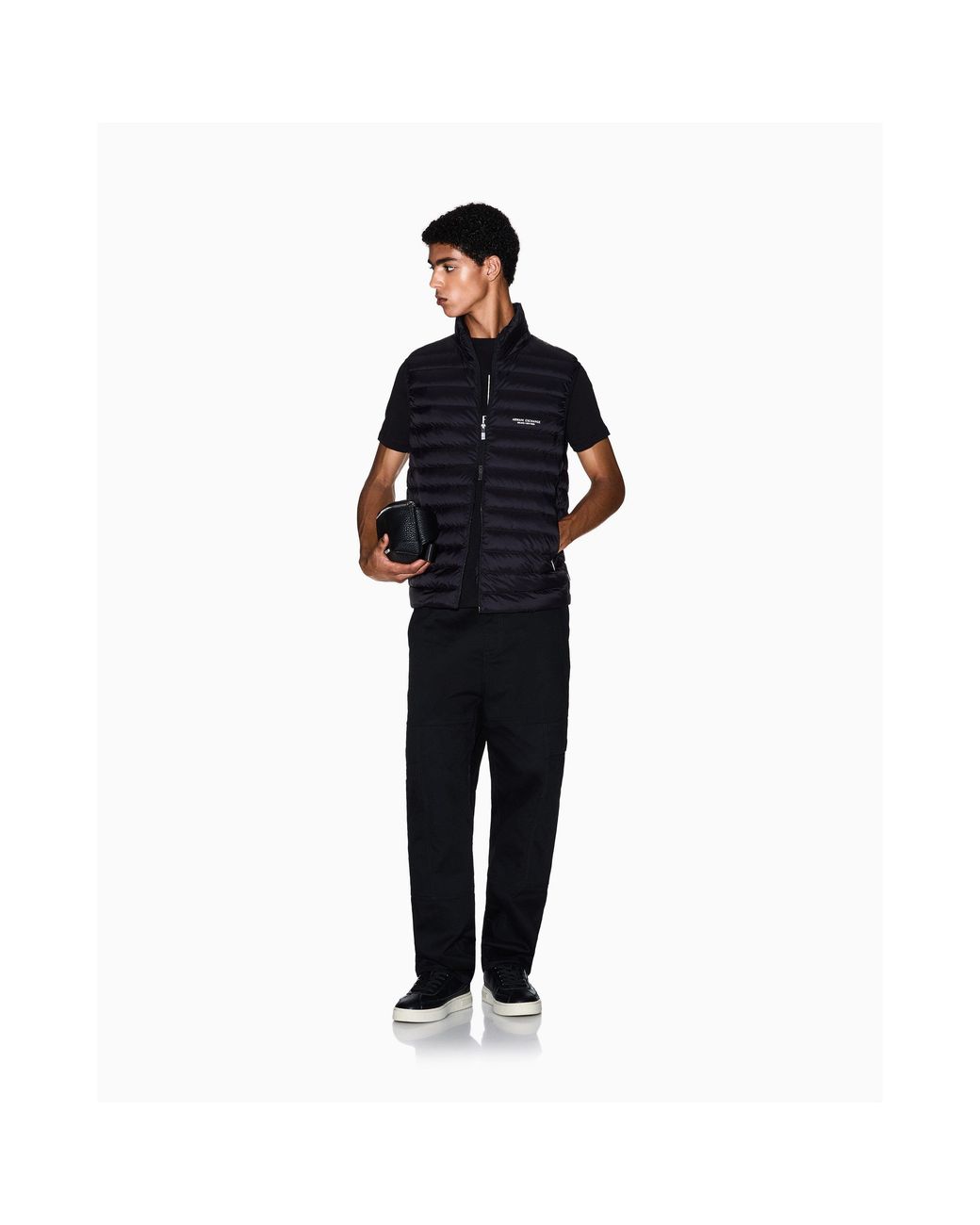 ARMANI EXCHANGE Black Down Gilet for men