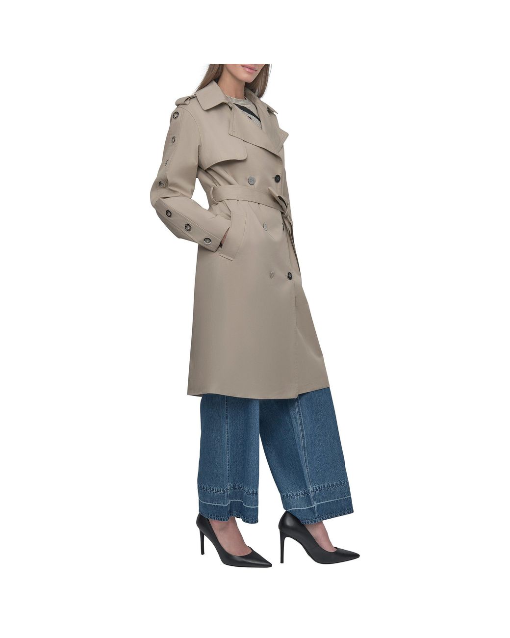 DKNY Natural Weather-Resistant Trench Coat