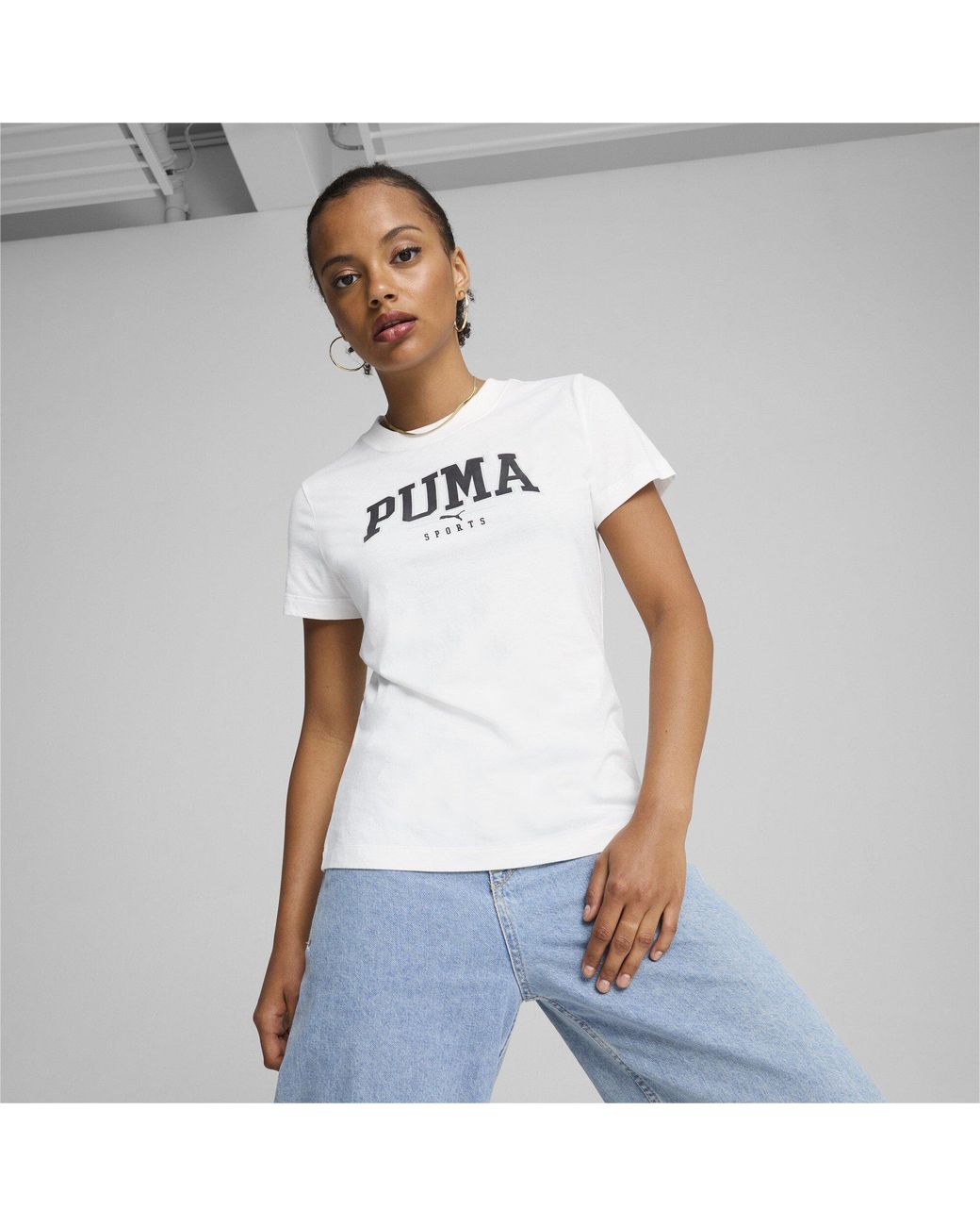 PUMA White Squad Graphic Regular Fit T-Shirt