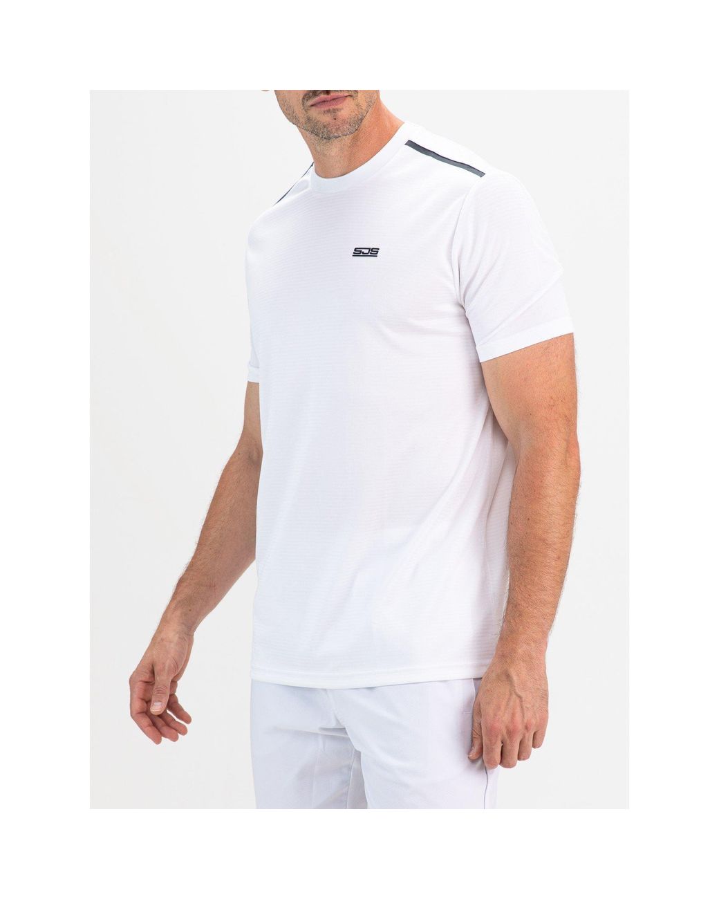 Sjeng Sports White S Tex Short Sleeve Performance Gym Top for men