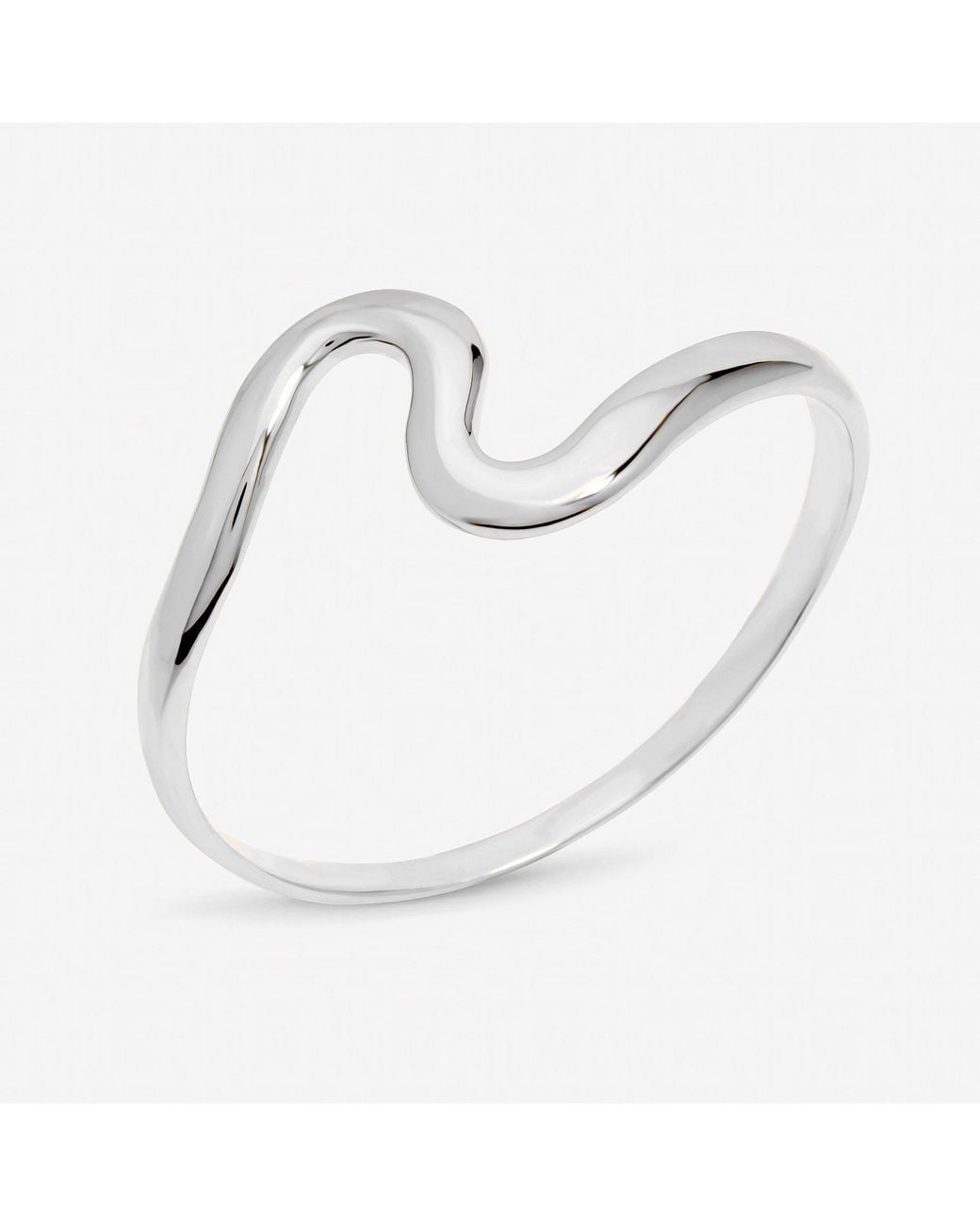 Jon Richard White Plated Polished Swirl Bangle
