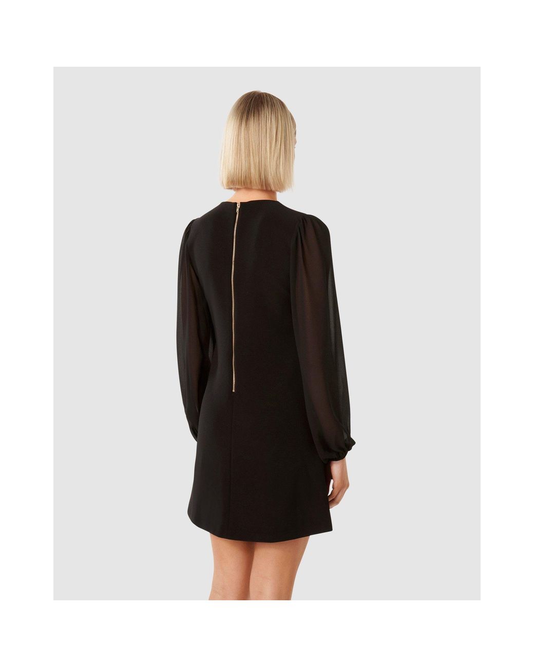 Forever New Black Jessie Sheer Sleeve Mini Dress