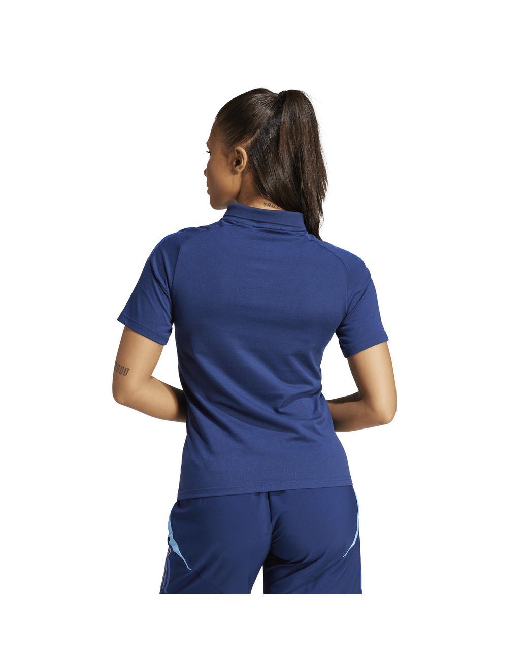 Adidas Blue Tiro24 Collared Neck Short Sleeve Polo Shirt