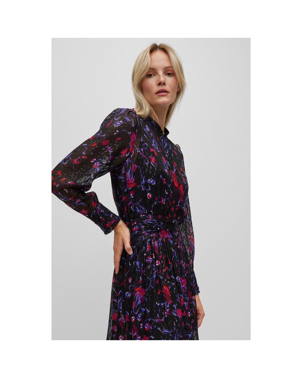 Boss Blue Denalea Wrap Design Dress