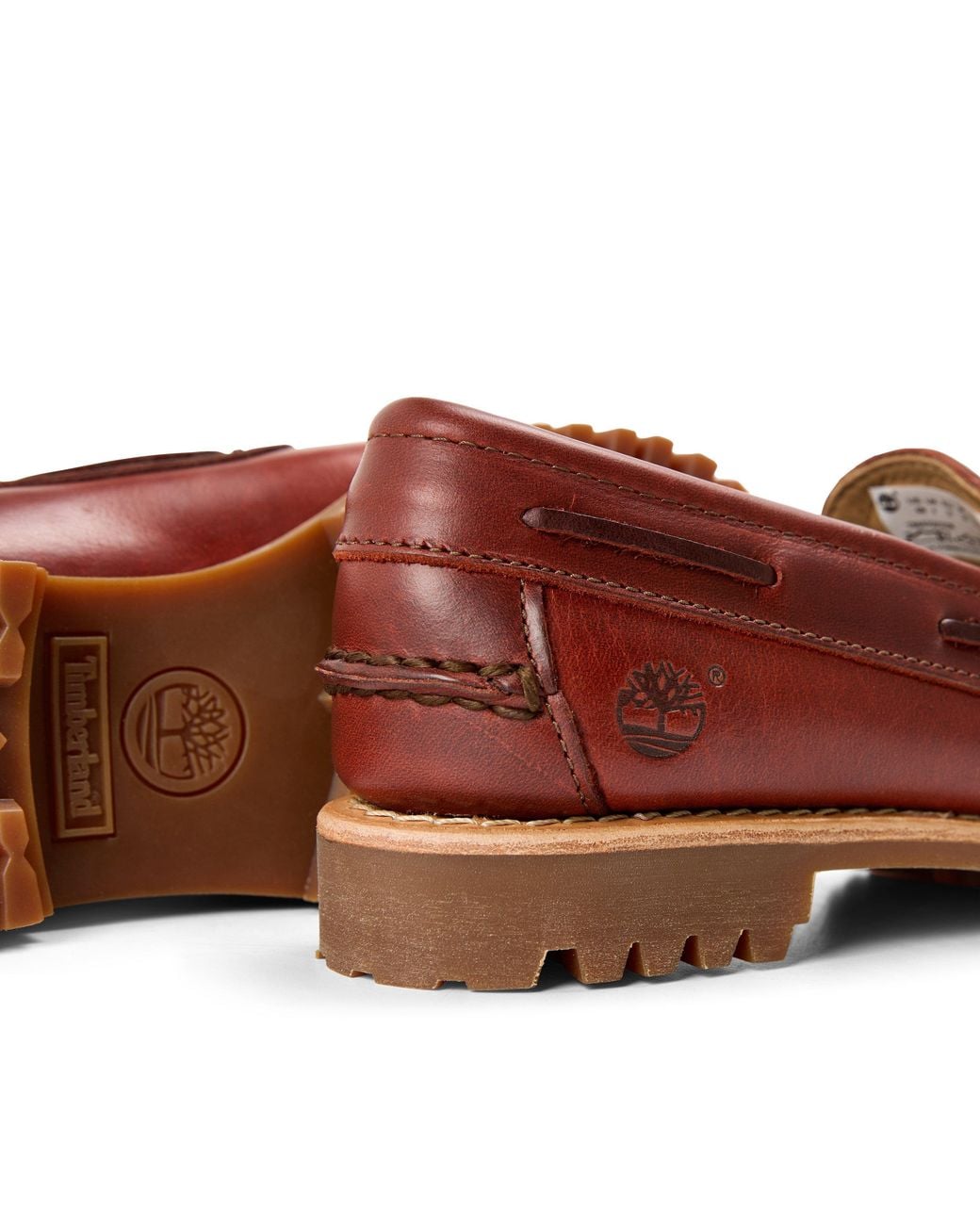 Timberland Red 3-Eye Lug Handsewn Leather Boat Shoes
