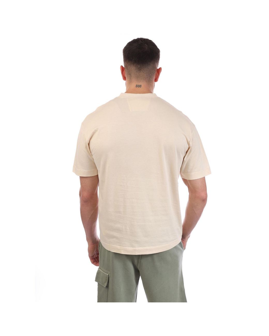 C P Company Natural 30/1 Jersey Logo T-Shirt for men