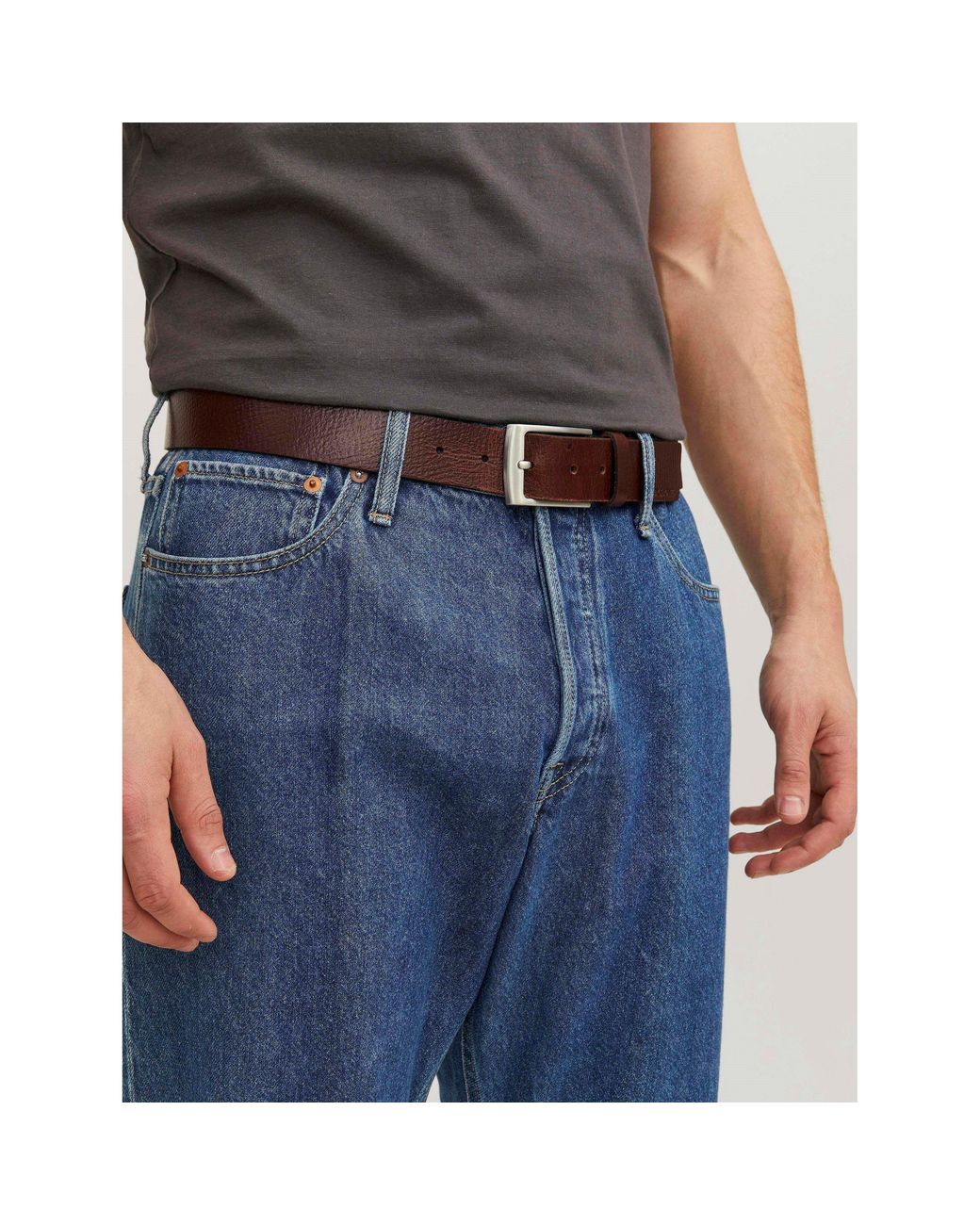 Jack & Jones Brown Leather Belt for men