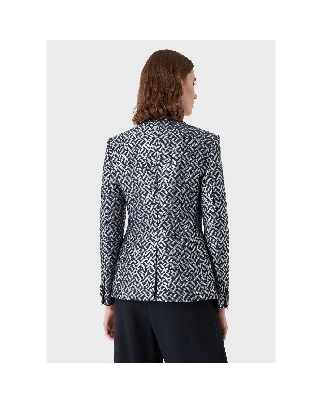 Emporio Armani Gray Emporio Armani Collared Regular Fit Blazer Jacket