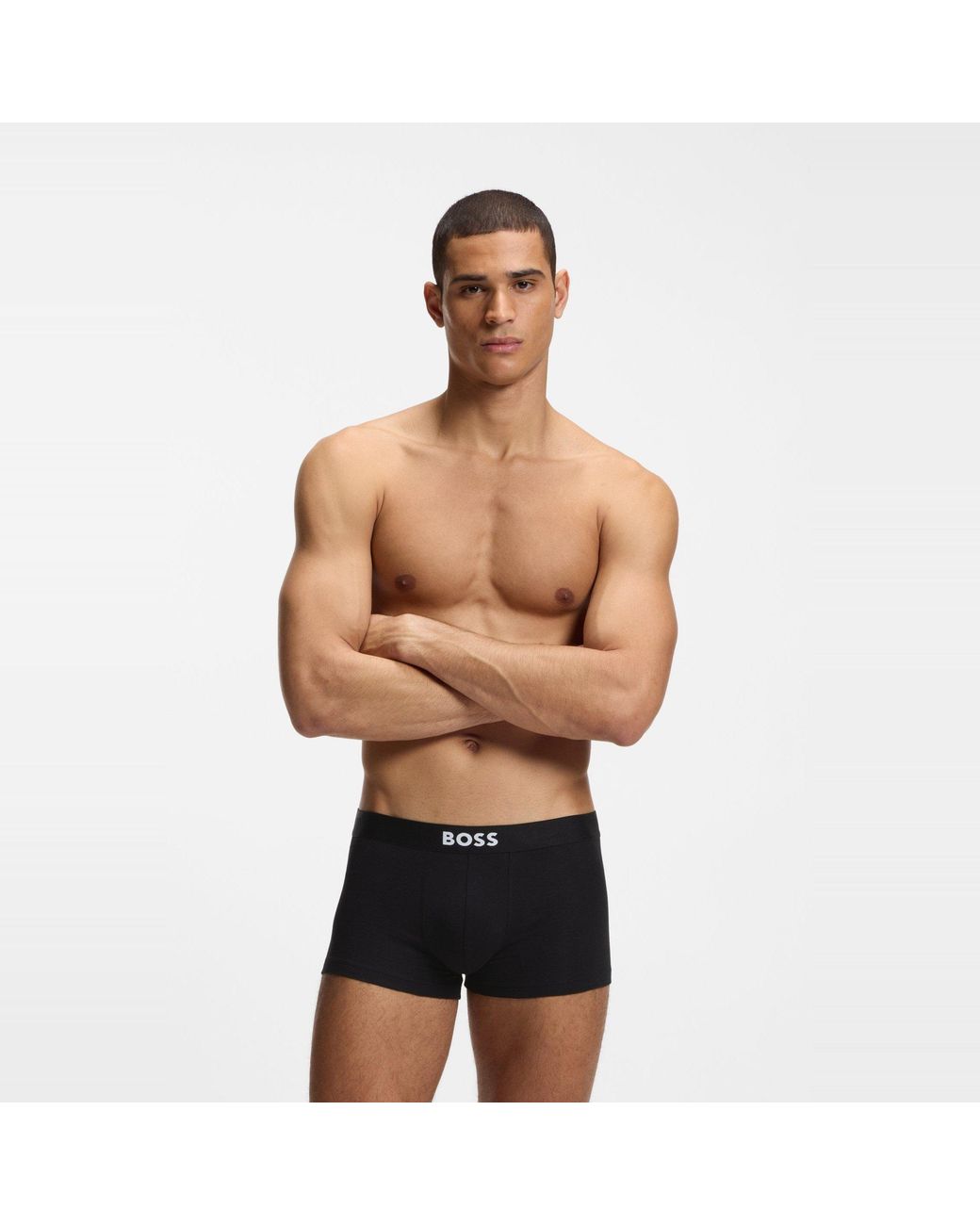 Boss Gray 3 Pack Boxers With Logo Waistband for men