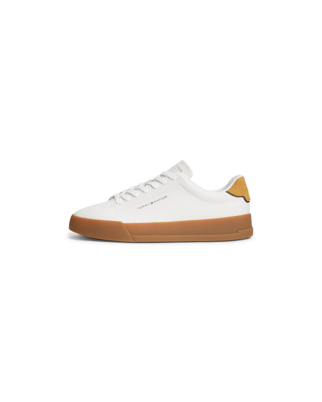 Tommy Hilfiger White Logo Court Trainers With Leather for men
