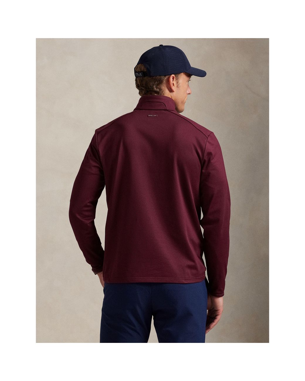 Polo Ralph Lauren Purple Rlx Cotton Long Sleeve Half Zip Performance Golf Jacket for men