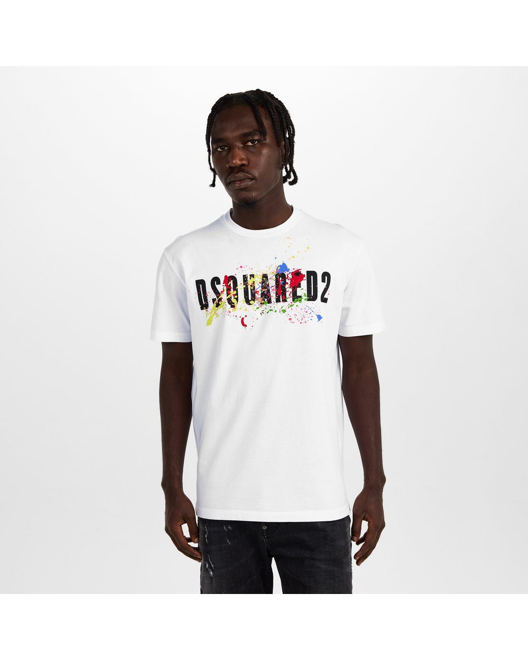 DSquared² White Dsq Splat T-Shirt for men