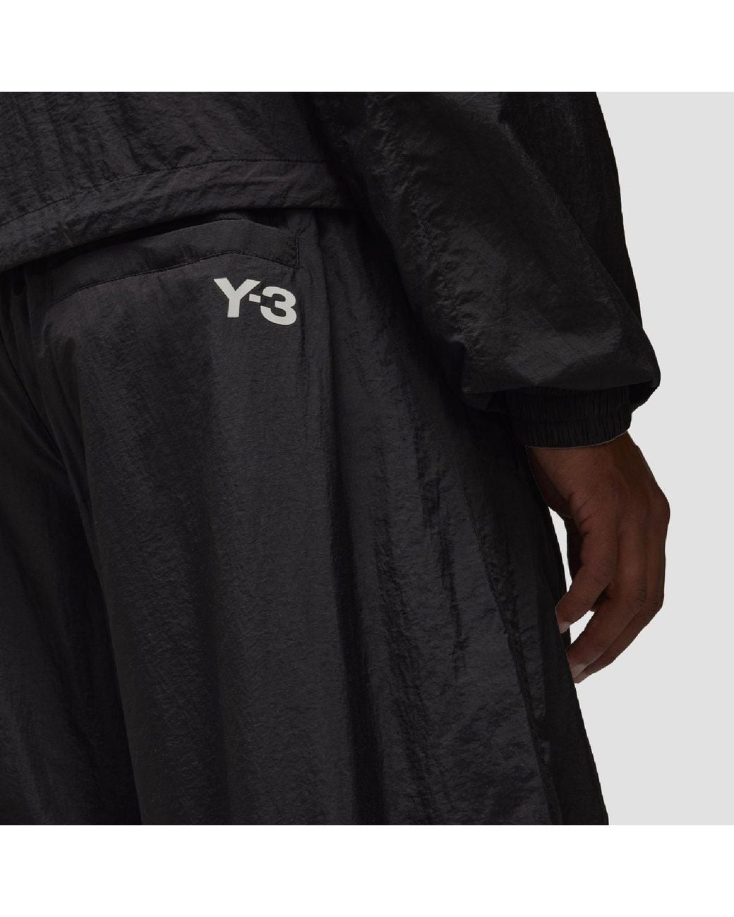 Y-3 Black 3-Stripes Shell Track Bottoms for men