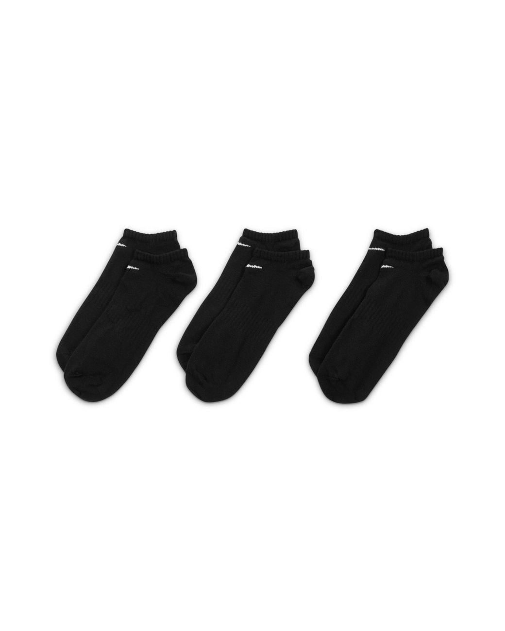 Nike Black 3 Pack No Show Socks for men