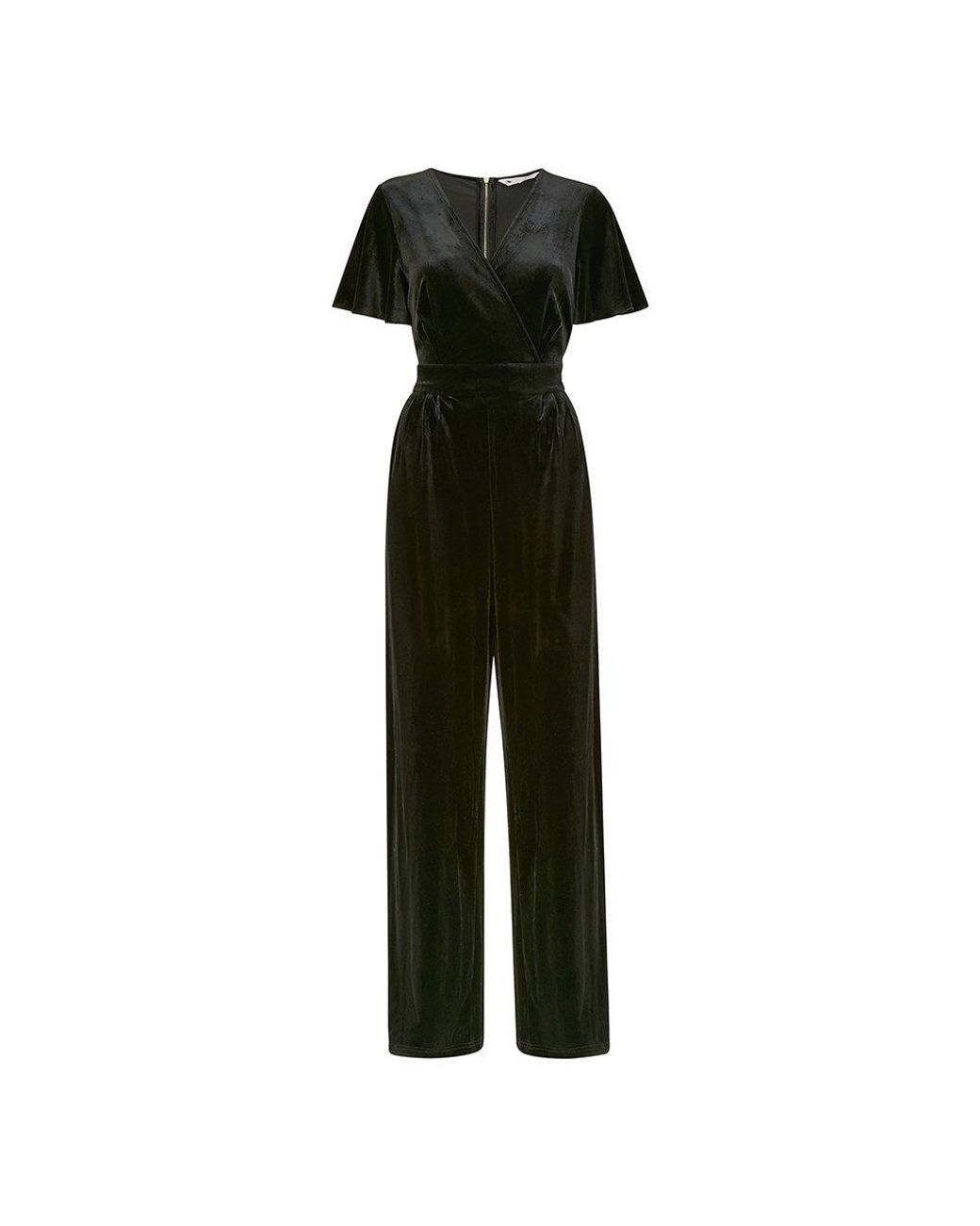 Yumi' Black Jumpsuit With Angel Sleeves