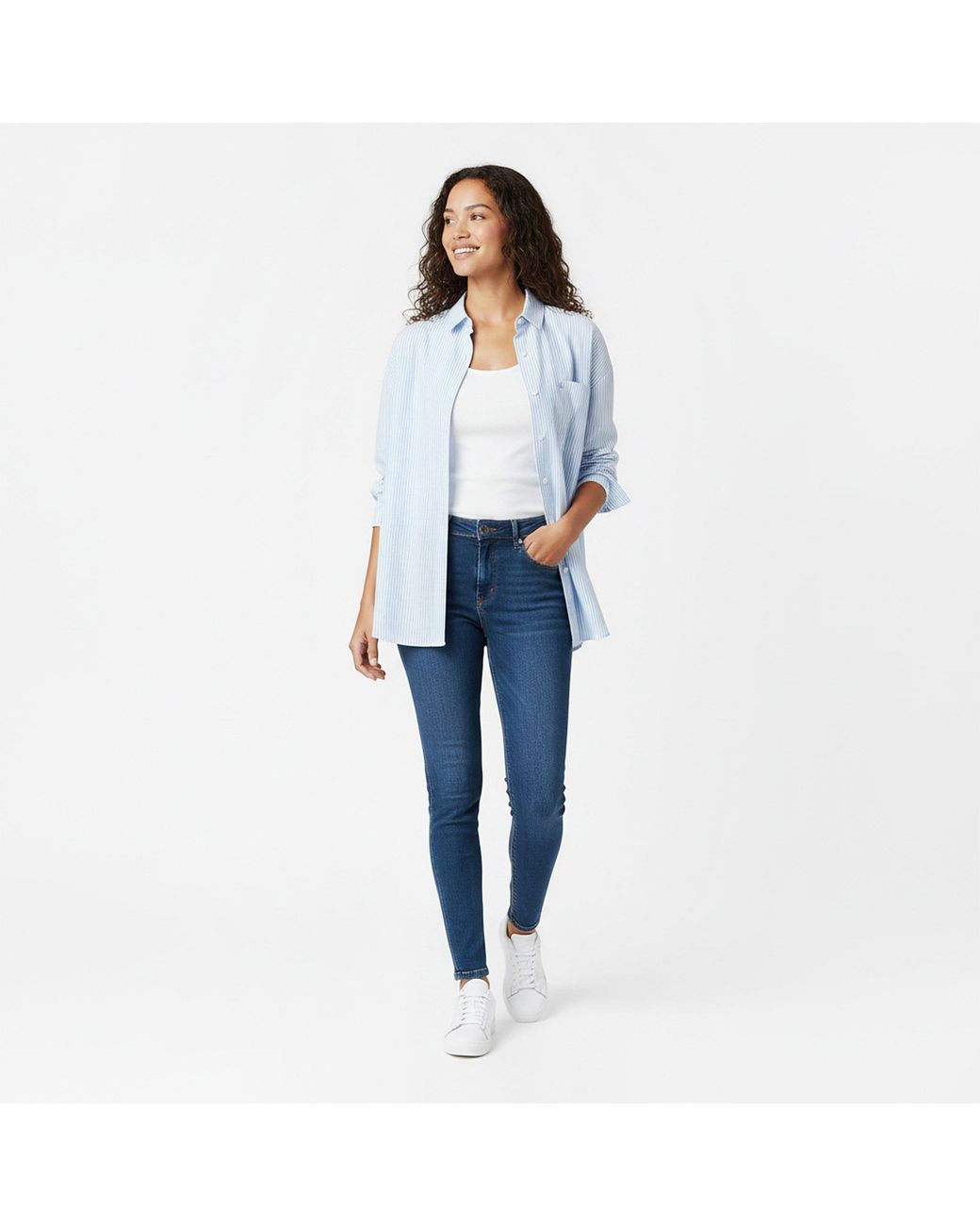 Jack Wills Blue Oversized Linen Shirt