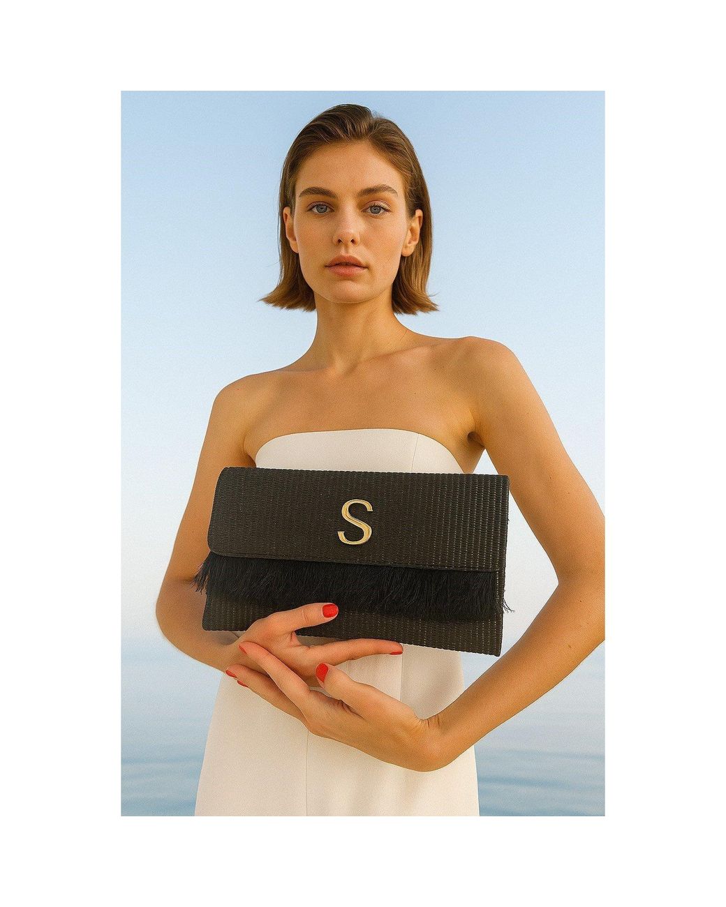 Sorena Black Clutch Bag