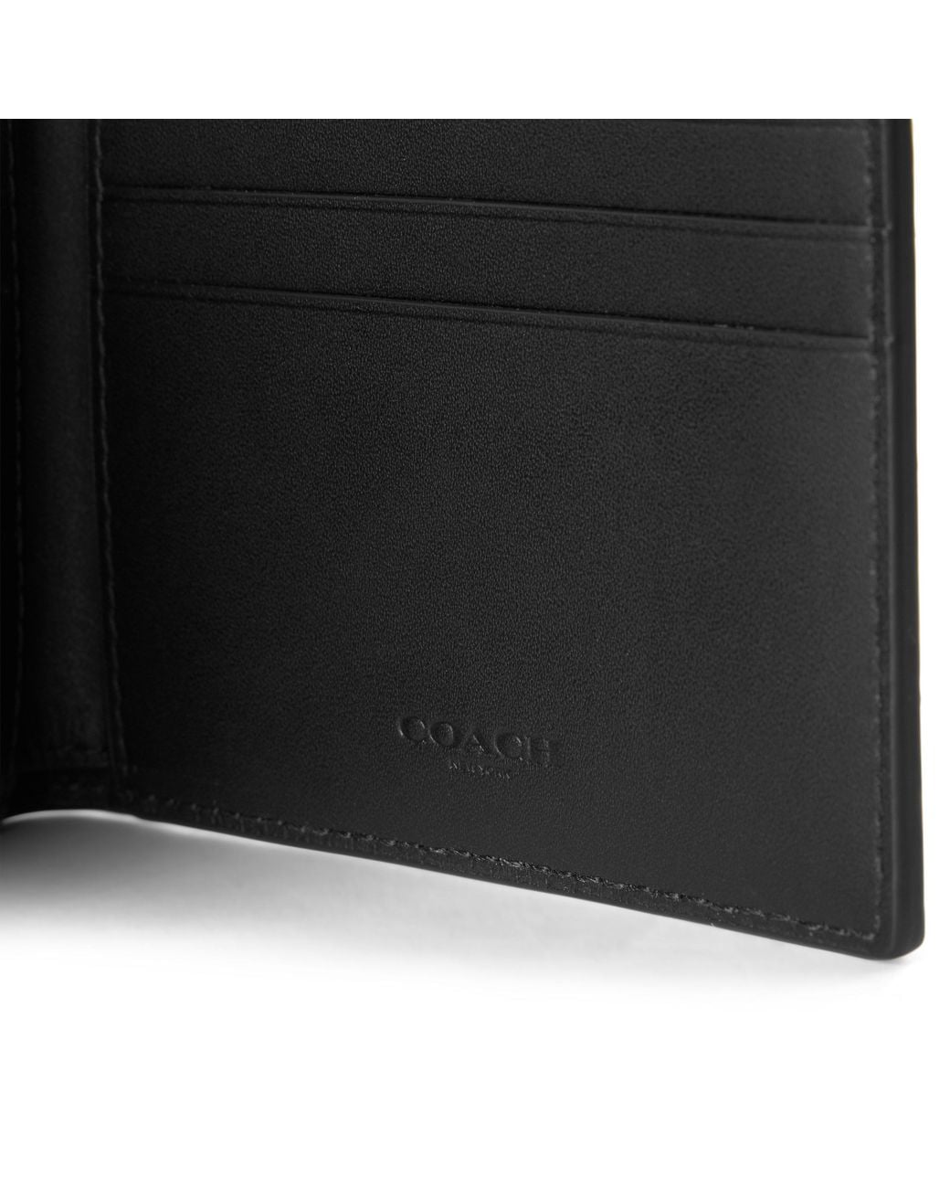 COACH Gray Signature Slim Billfold Wallet