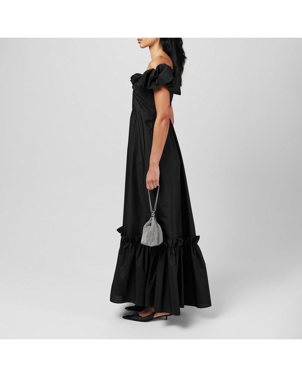 LoveShackFancy Black Ferra Maxi Dress