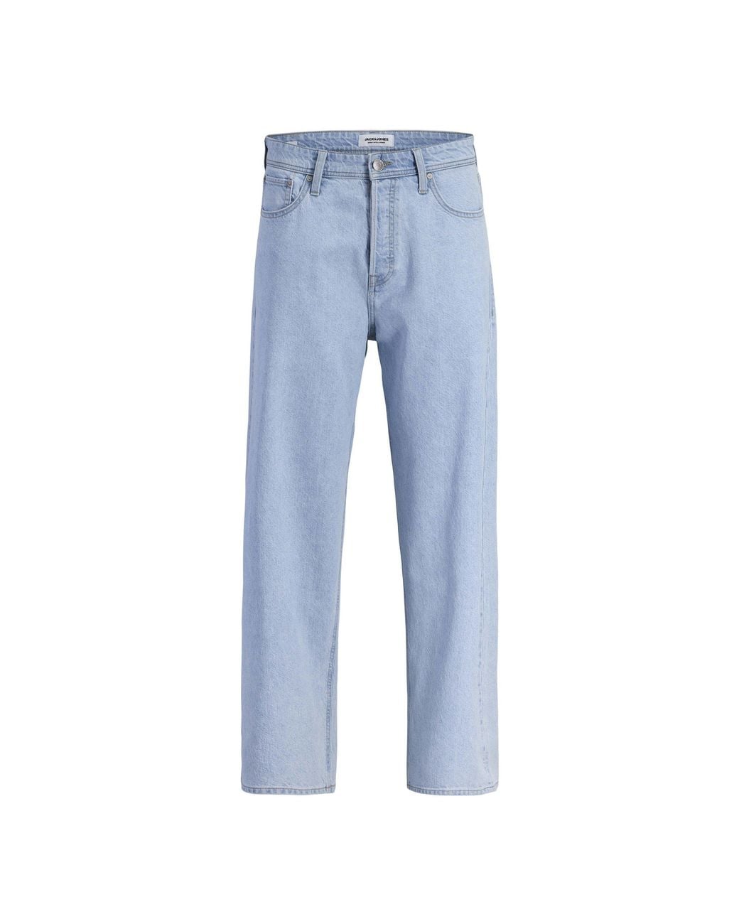 Jack & Jones Blue Alex Original Cotton High-Waisted Wide-Leg Jeans for men