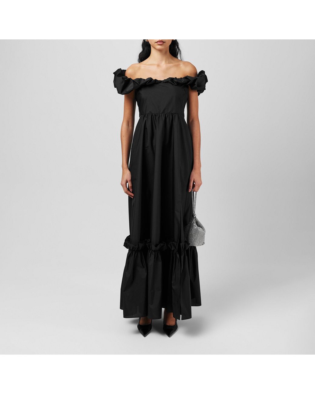 LoveShackFancy Black Ferra Maxi Dress