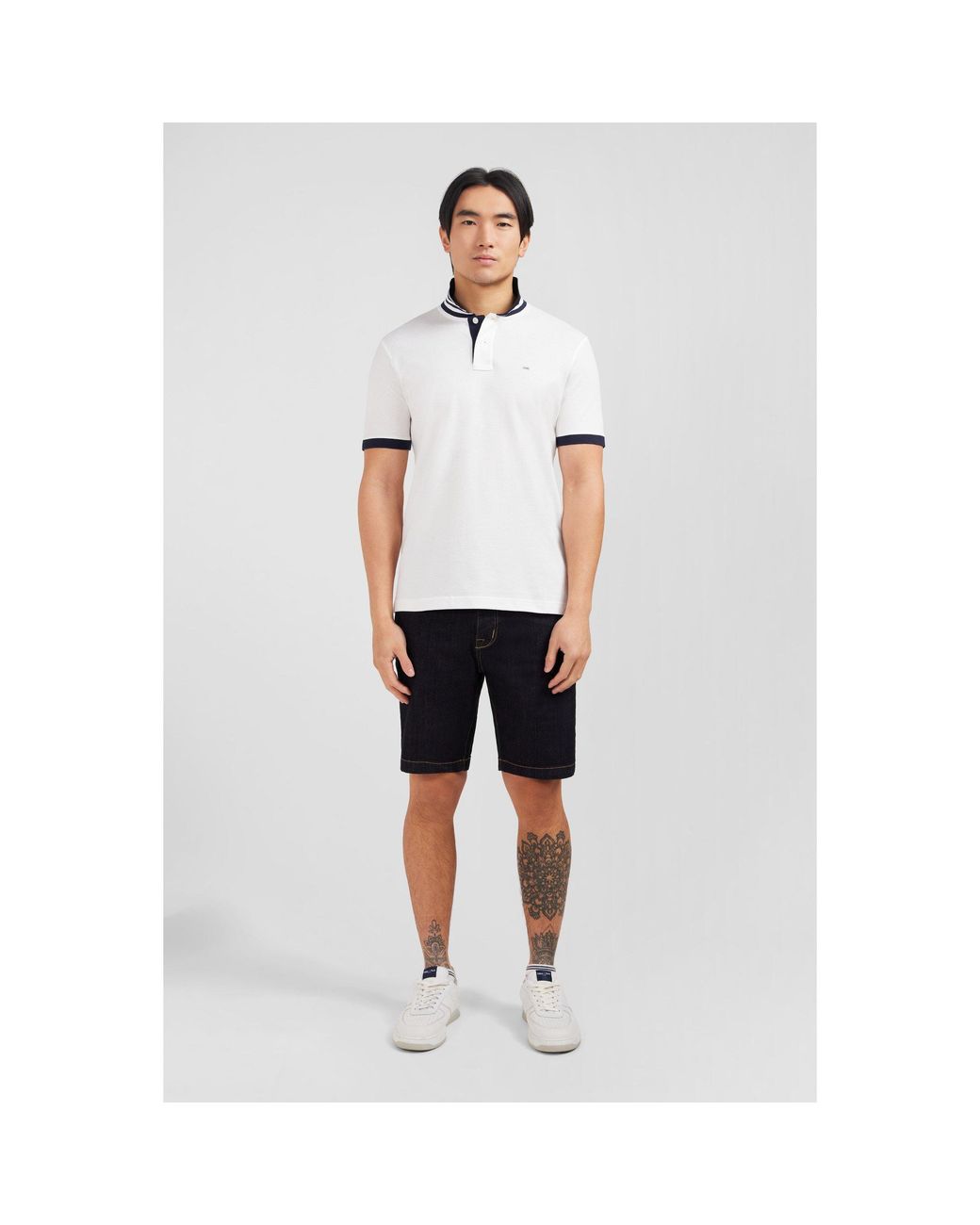 Eden Park White Pima Cotton Polo for men
