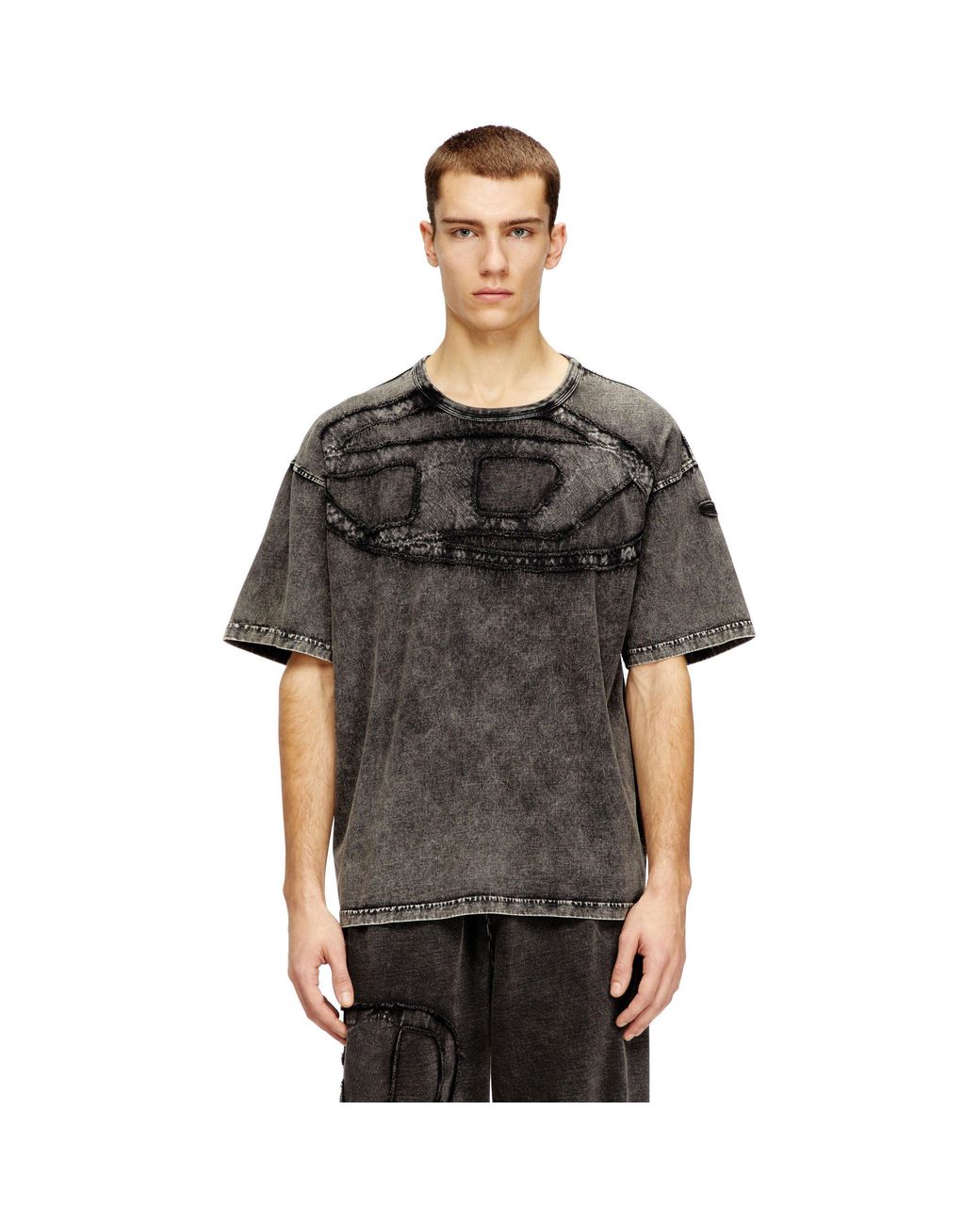 DIESEL Black Oversized T-Shirt for men