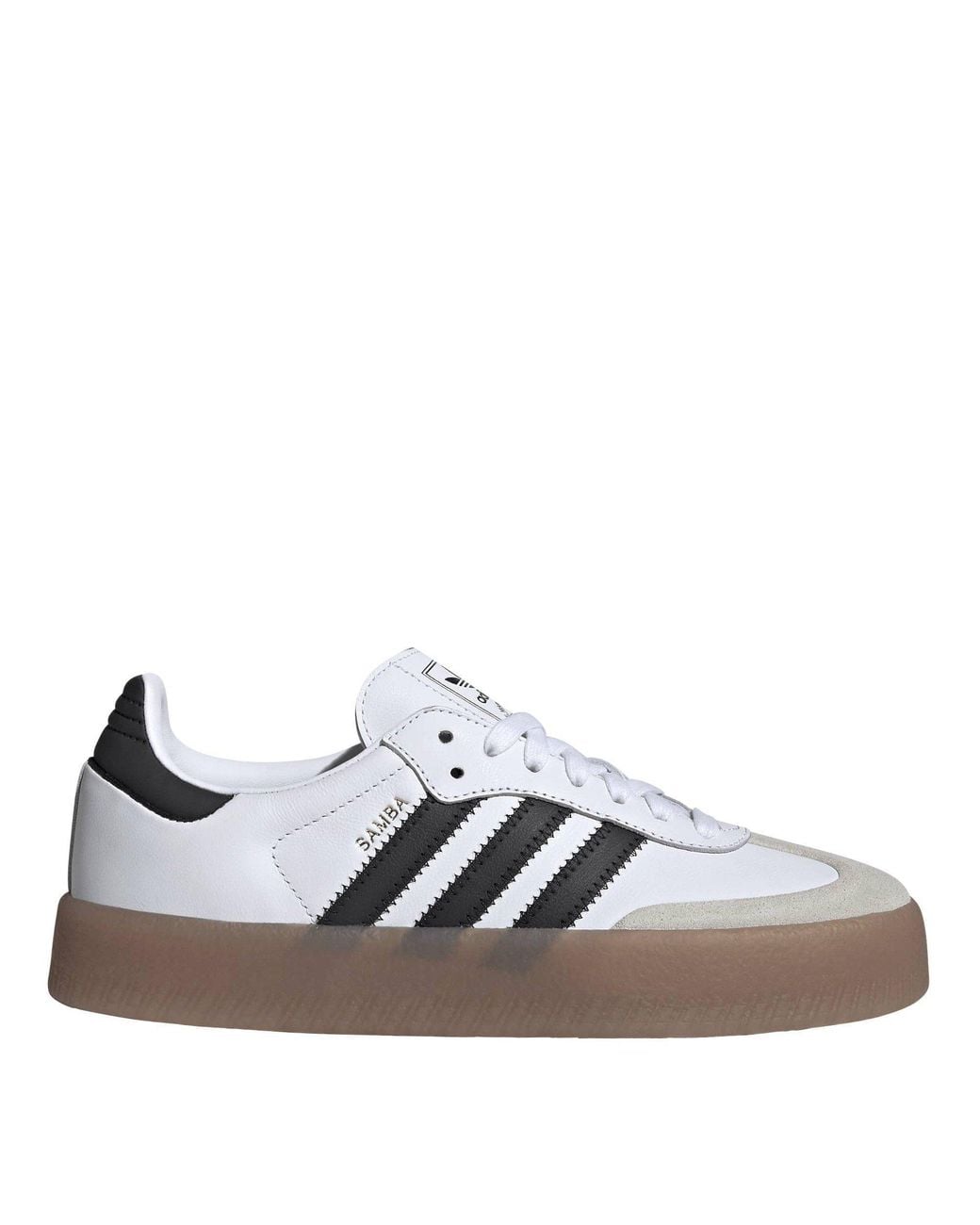 Adidas Originals White Sambae Leather Low-Top Trainers
