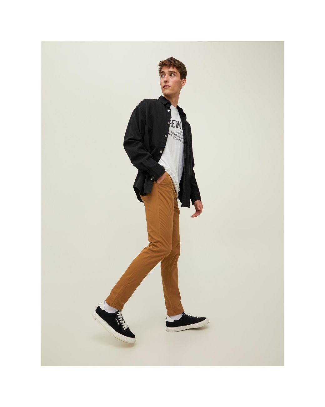 Jack & Jones Brown Marco Bowie Chinos for men