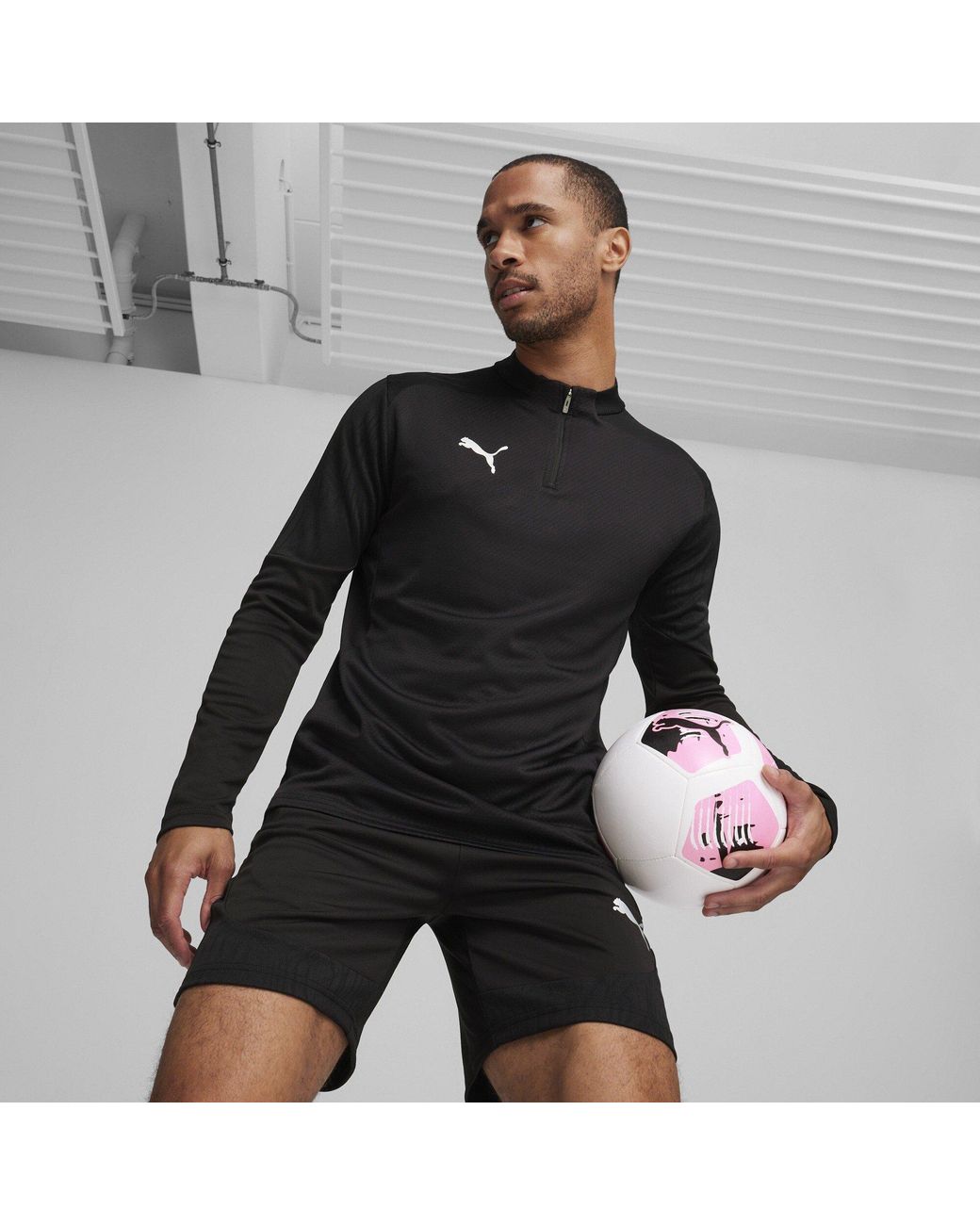 PUMA Black Teamfinal Training 1/4-Zip Fleece for men
