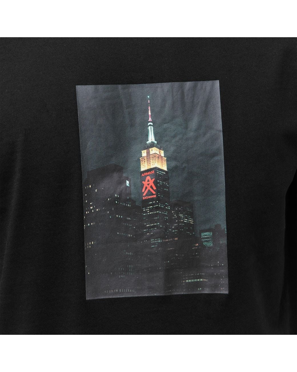 ARMANI EXCHANGE Black Ax Skyline T-Shirt for men