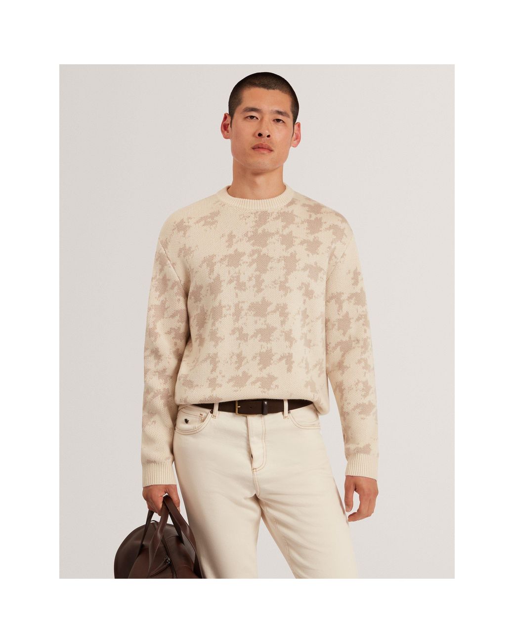 Ted Baker Natural Crew Neck Knitted Top for men