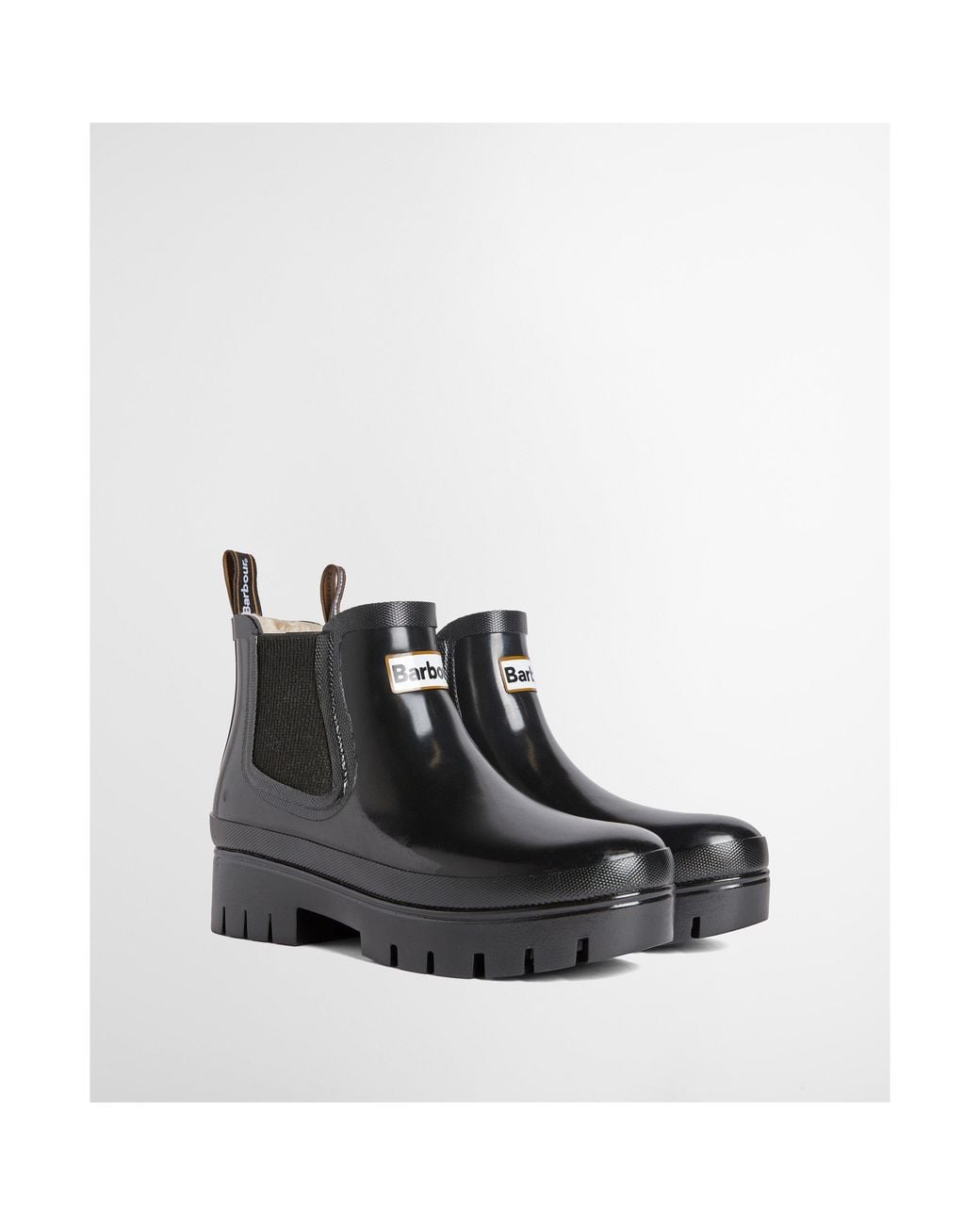 Barbour Black Halton Faux-Fur Lined Ankle Wellies