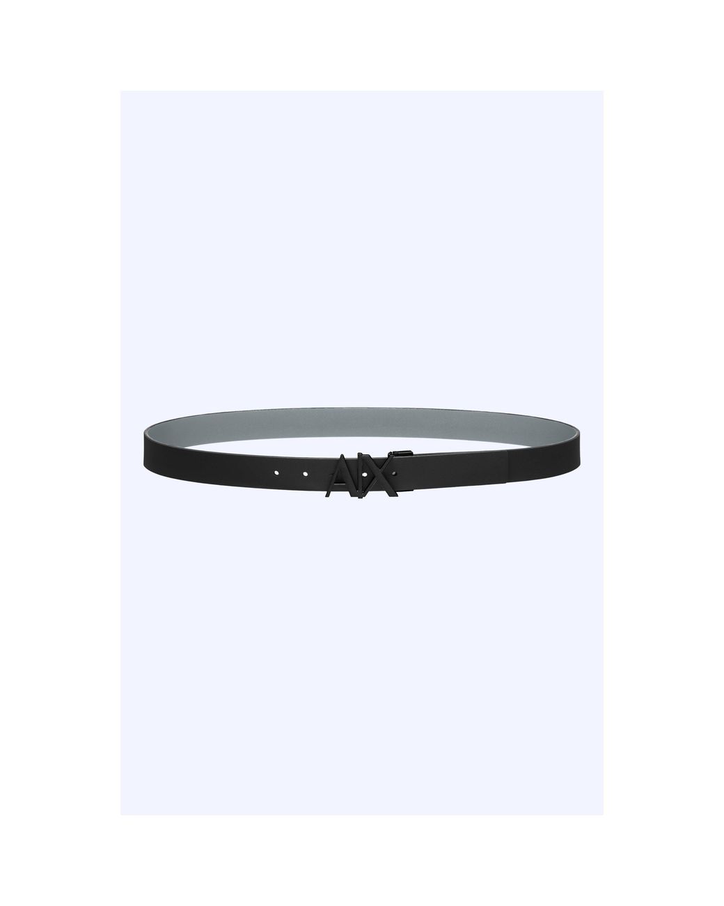 ARMANI EXCHANGE White Cut Out Logo Leather Belt for men