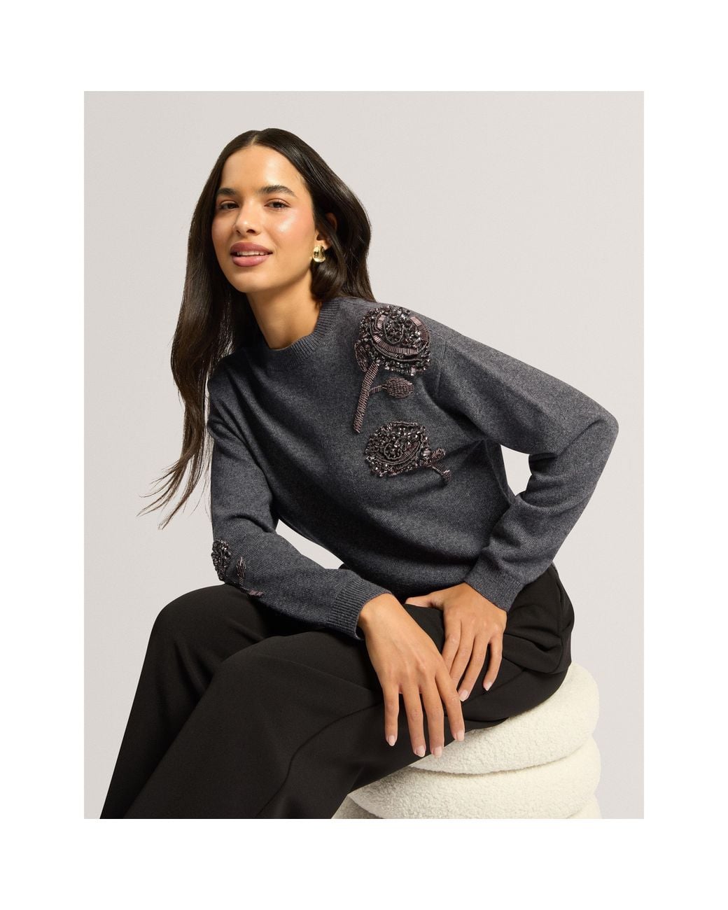 Ted Baker Gray Ted Wool Blend Jumpe Ld64