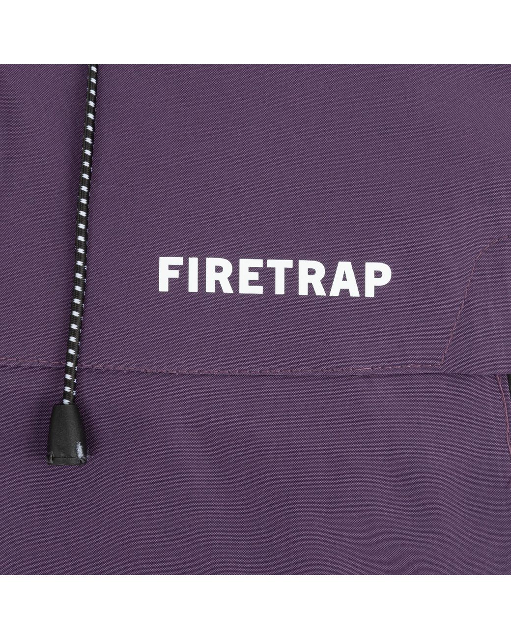 Firetrap Purple Windproof Hooded Long Sleeve Windbreaker for men