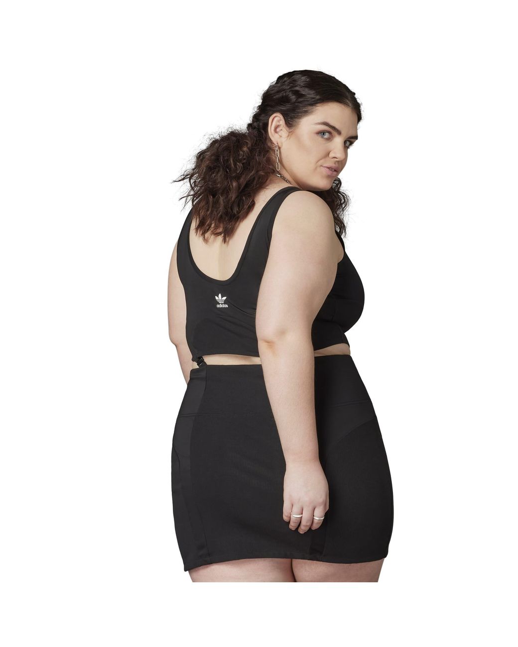 Adidas Originals Black Rib Cut Out Dress