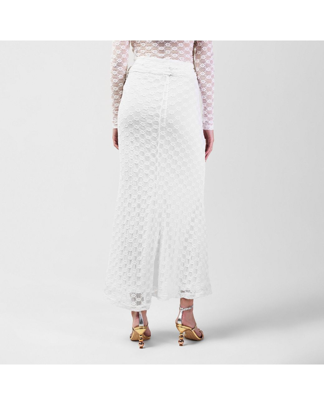 Bardot White Adoni Mid Rise Maxi Skirt