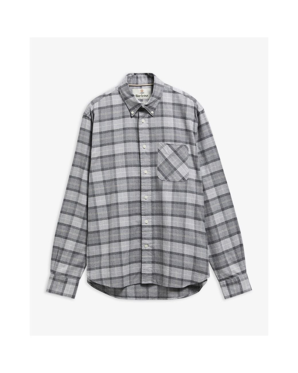 Barbour Gray Dunoon Tartan Cotton Long-Sleeve Shirt for men
