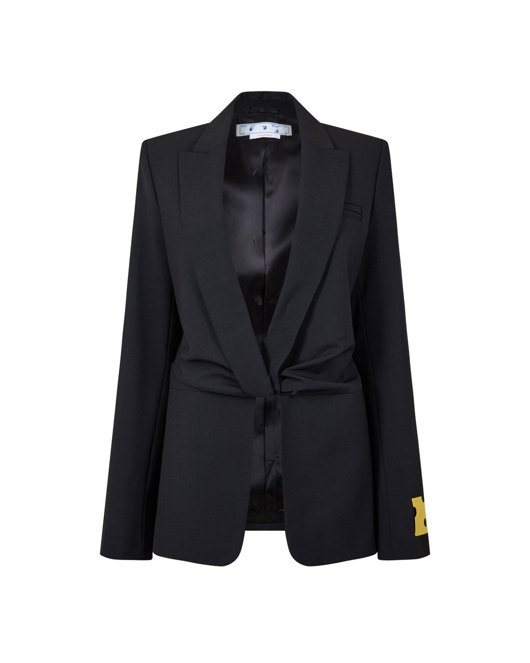 Off-White c/o Virgil Abloh Black Duchesse Twisted Duchesse Fabric Suit Jacket