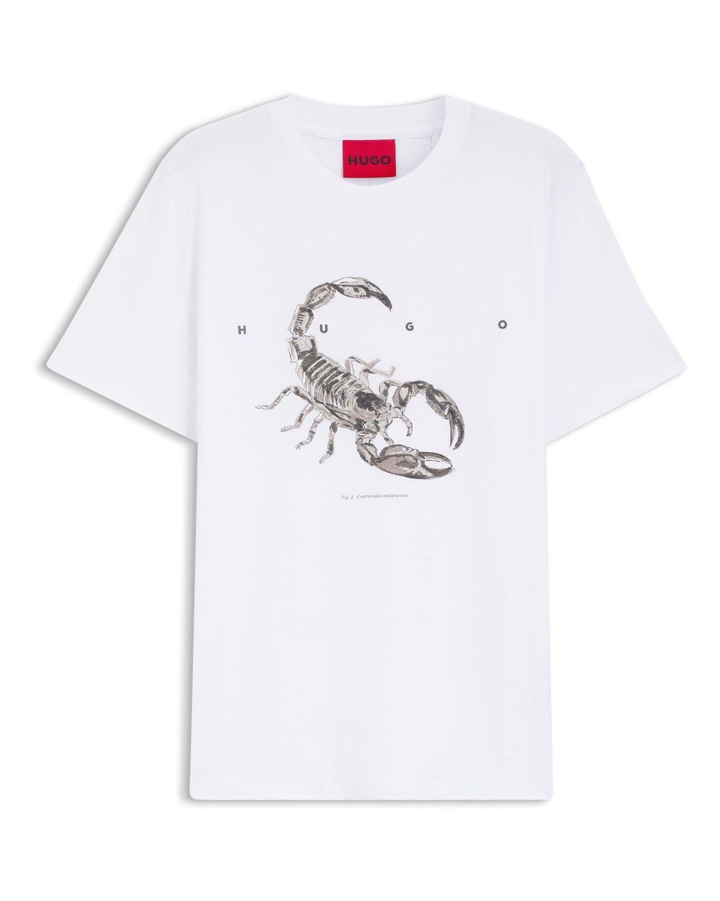 HUGO White Cotton-Jersey T-Shirt With Spaced-Out Logo for men